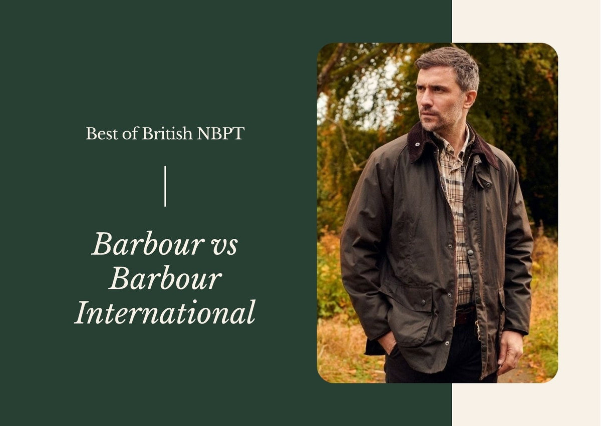 Barbour vs Barbour International – a man wearing a Barbour Beaufort wax jacket outdoors in autumn