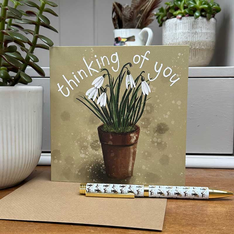 Alex Clark Snowdrop Pot Thinking Of You Card
