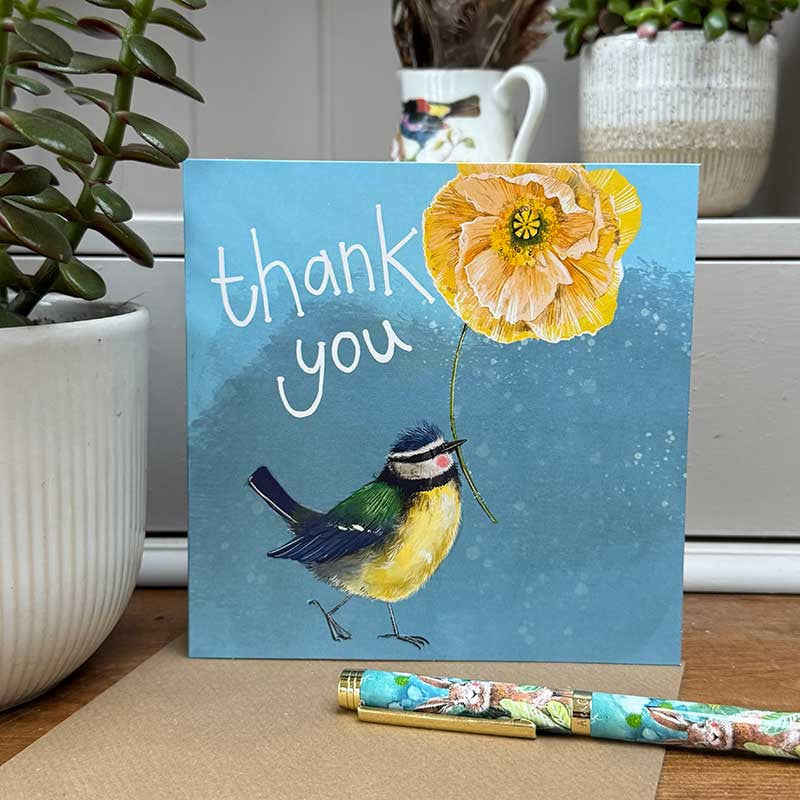 Alex Clark Yellow Poppy Thank You Card