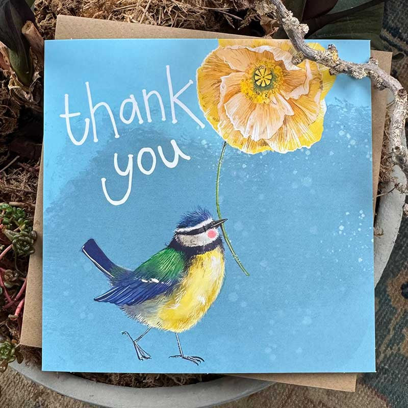 Alex Yellow Poppy Thank You Card