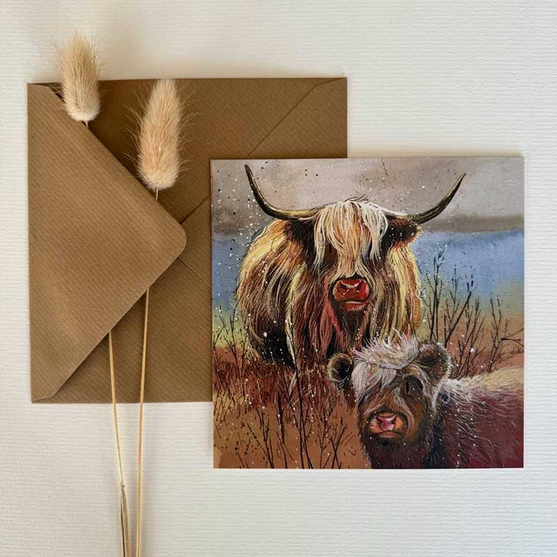 Alex Clark Highland Cows Blank Card