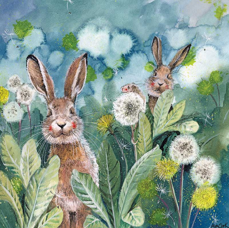 Alex Clark Amongst the Dandelions Blank Card