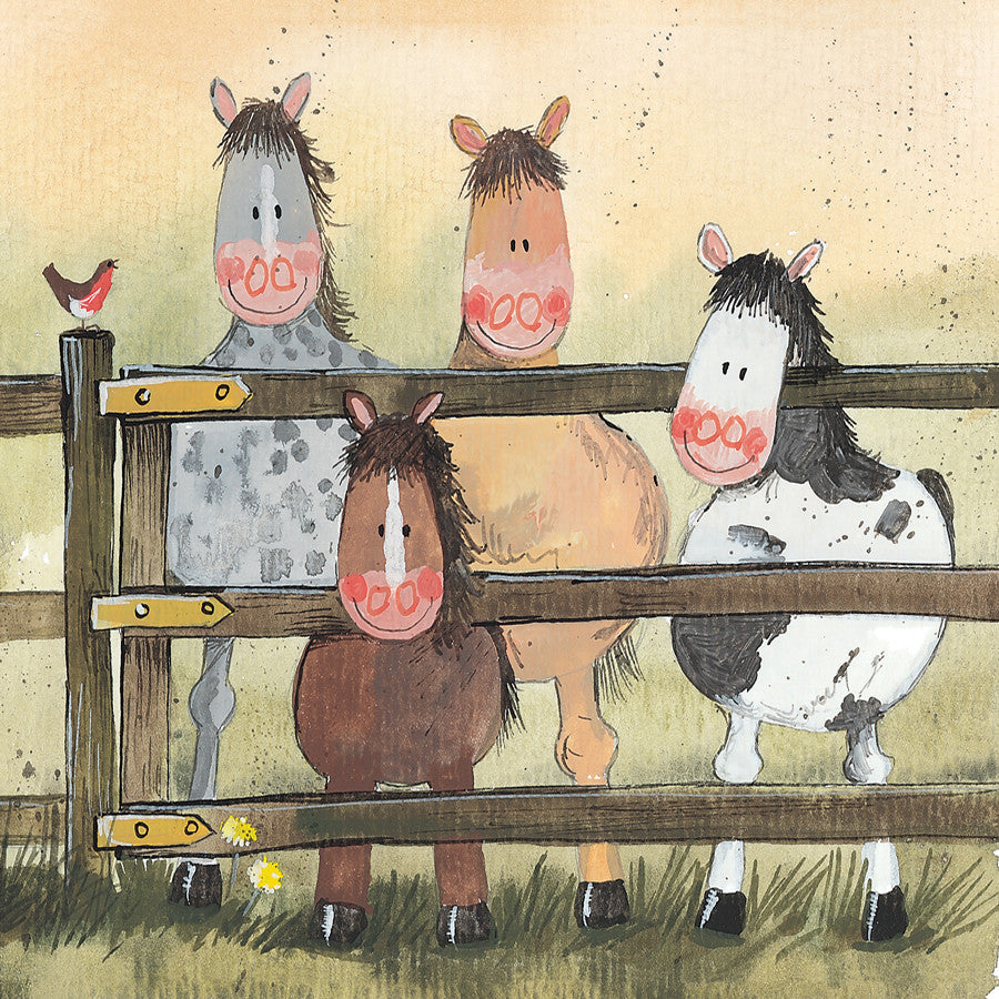 Alex Clark Ponies Blank Card