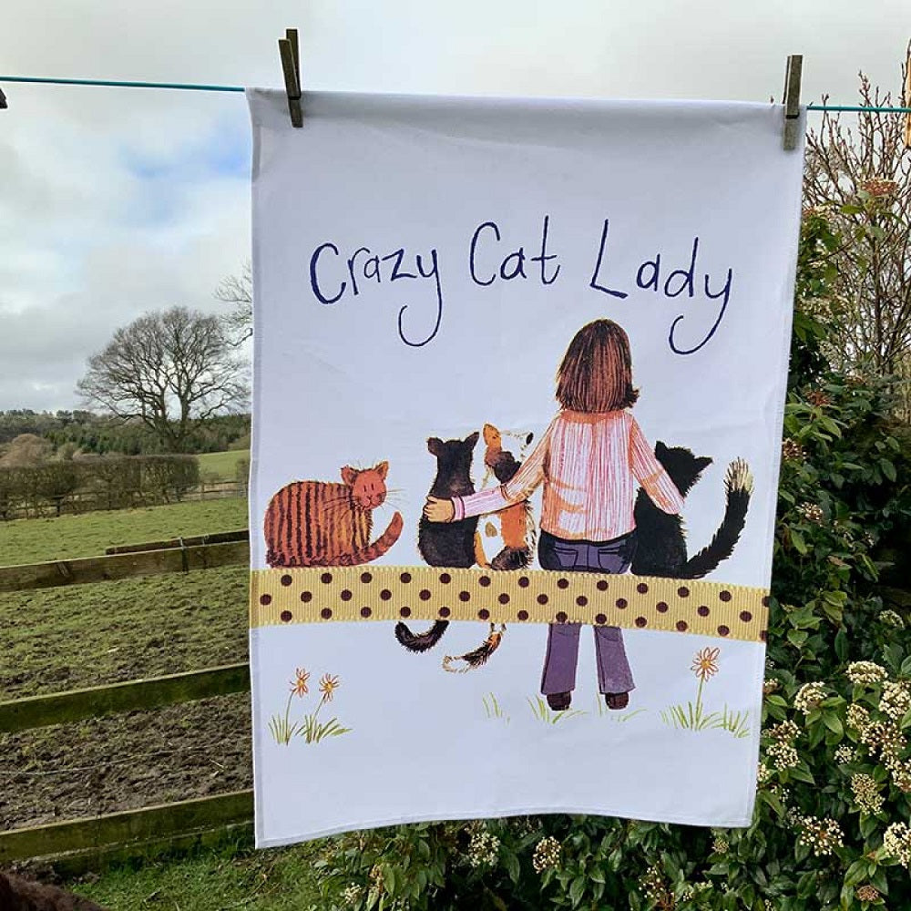 Alex Crazy Cat Lady Tea Towel