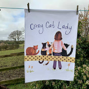 Alex Crazy Cat Lady Tea Towel product image with Cat