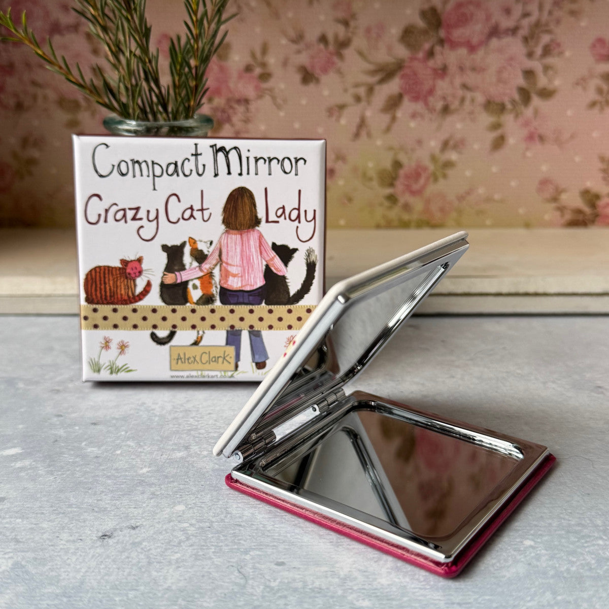 Alex Clark Crazy Cat Lady Compact Mirror