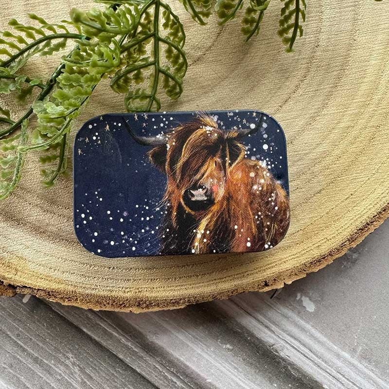 Alex Clark Highland Cow Small Sliding Tin