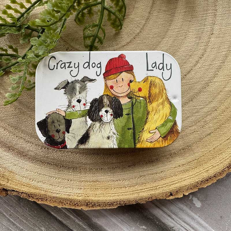 Alex Clark Crazy Dog Lady Small Sliding Tin product image with Dog