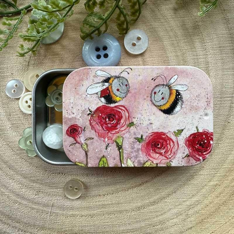 Alex Clark Bees and Roses Small Sliding Tin