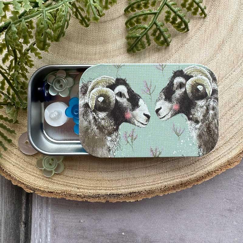 Alex Clark Sheep and Heather Small Sliding Tin