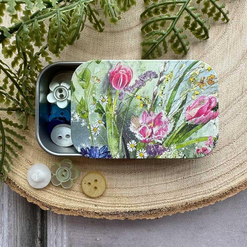 Alex Clark Spring Flowers Small Sliding Tin
