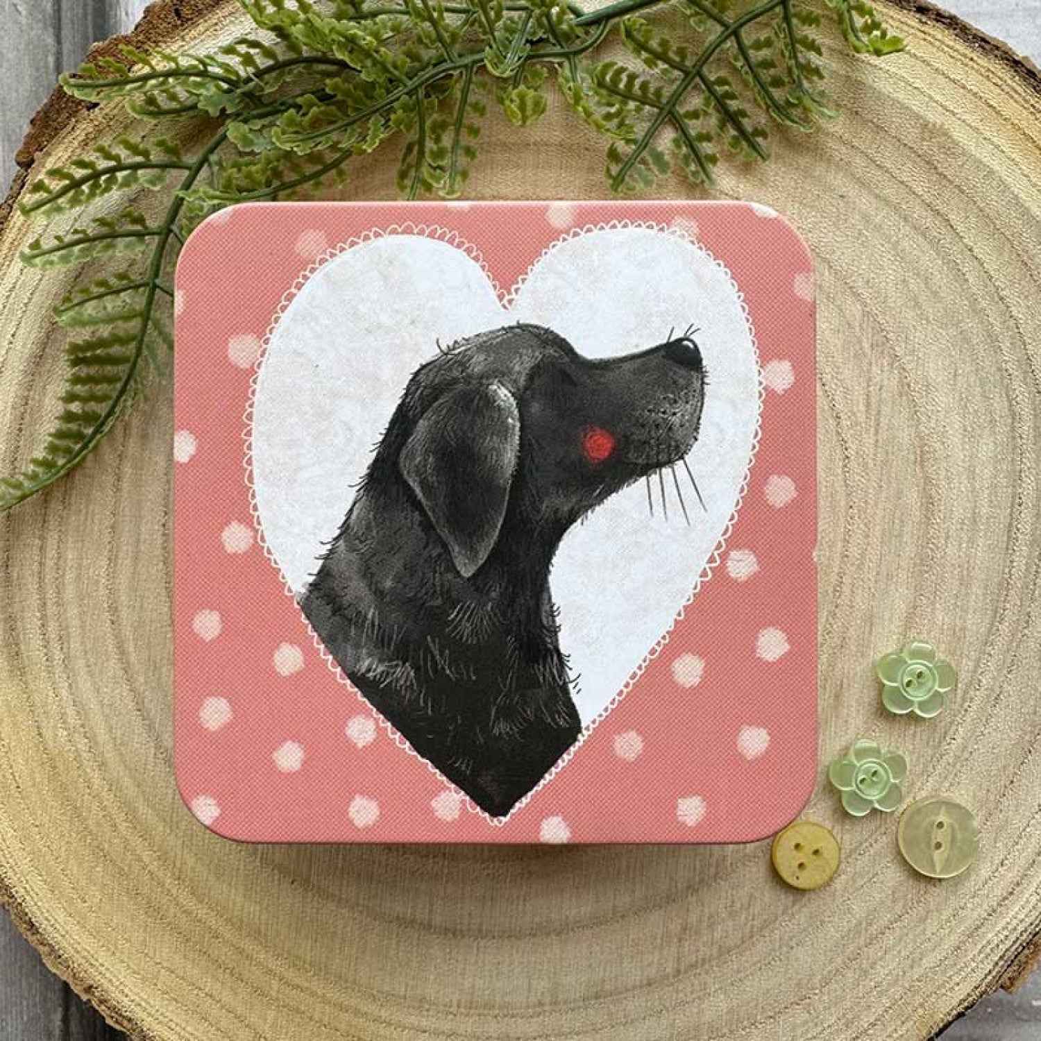 Alex Dog And Heart Medium Square Tin