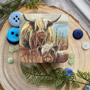 Alex Highland Cows Medium Square Tin product image with Highland