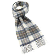 Abraham Moon Lambswool Tartan Scarf Muted Blue Stewart Scarf product image with Lambswool, Tartan