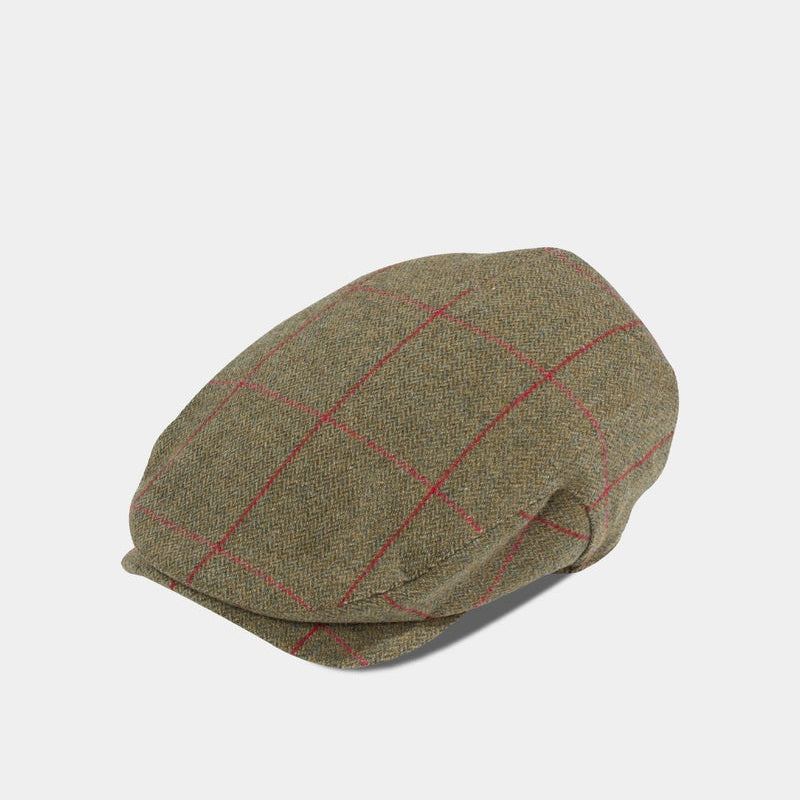 Alan Paine Combrook Men's Extended Peak Tweed Flat Cap In Sage Size S Flat Cap product image