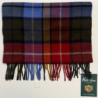 Alan Paine Kelburn Square Check Scarf In Blue One Size