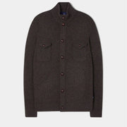 Alan Paine Attadale Geelong Button Front Mock Neck Sweater Cocoa Sweater product image