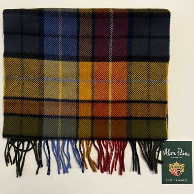 Alan Paine Kelburn Square Check Scarf In Autumn One Size