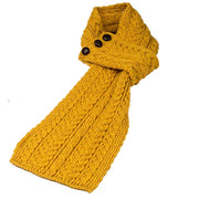 Aran Buttoned Loop Scarf Sunflower Yellow Scarf product image with Aran