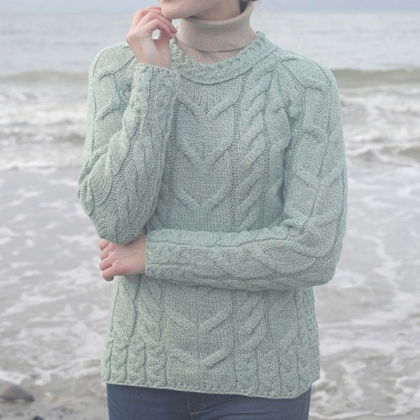 Aran Ladies Raglan Sweat Sweater Seafoam Green