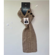 Aran Buttoned Loop Scarf Colour Wicker One Size Scarf product image with Aran