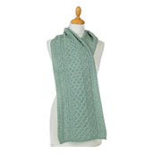 Aran Tree of Life Super Soft Merino Scarf Seafoam Green One Size Scarf product image with Aran, Merino