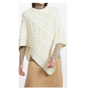 Aran Super Soft Merino Wool Triangular Poncho Classic Aran Colour One Size Poncho product image with Aran, Merino, Wool
