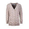 Aran Ladies Super Soft Merino Chunky V Cable Cardigan, Classic Aran XS