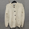 Aran Ladies Supersoft Merino Wool Cable Crew Cardigan Size XL