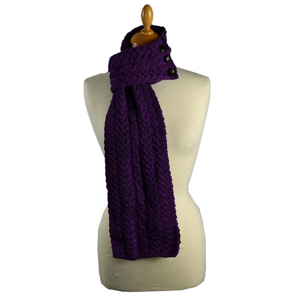 Aran Buttoned Loop Scarf Colour Purple Haze One Size