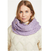 Aran Snood Scarf with Buttons Color Lavender One Size Scarf product image with Aran