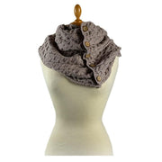 Aran Snood Scarf with Buttons Color Wicker One Size Scarf product image with Aran