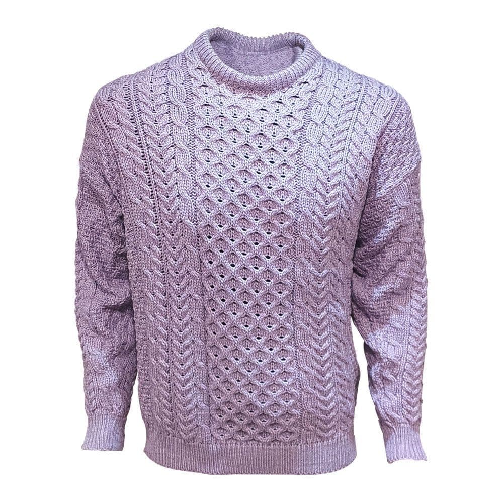 Aran Wool Merino Traditional Sweater Lavender Size XS Sweater product image with Aran, Merino, Wool