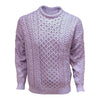 Aran Wool Merino Traditional Sweater Lavender Size L