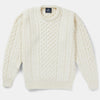 Aran Wool Merino Traditional Sweater White Size S