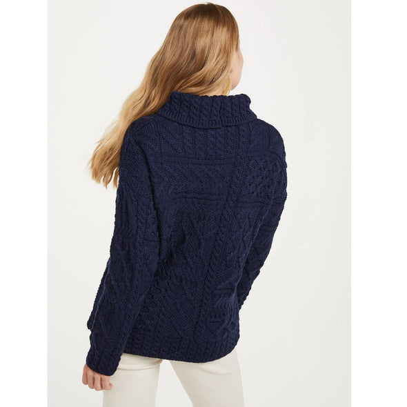 Aran Oversized Sweater Merino Navy