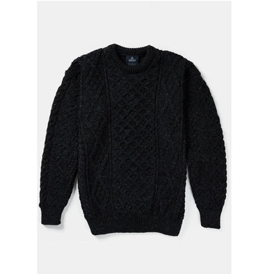 Aran Heritage Wool Sweater Charcoal