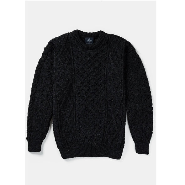 Aran Heritage Wool Sweater Charcoal Size M