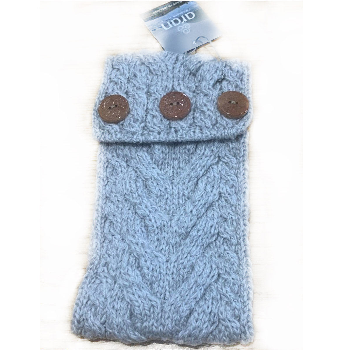 Aran Super Soft Multi Cable Stitch Headband Feather Grey One Size