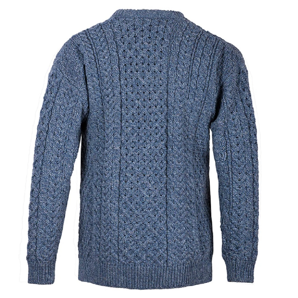 Aran Traditional Colour Merino Denim Marl Sweater