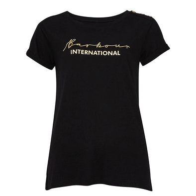 Barbour International Women Grid T-Shirt Black