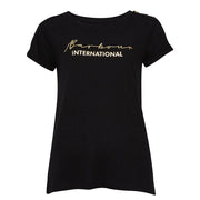 Barbour International Women Grid T-Shirt Black Size US10 T-Shirt product image with Barbour