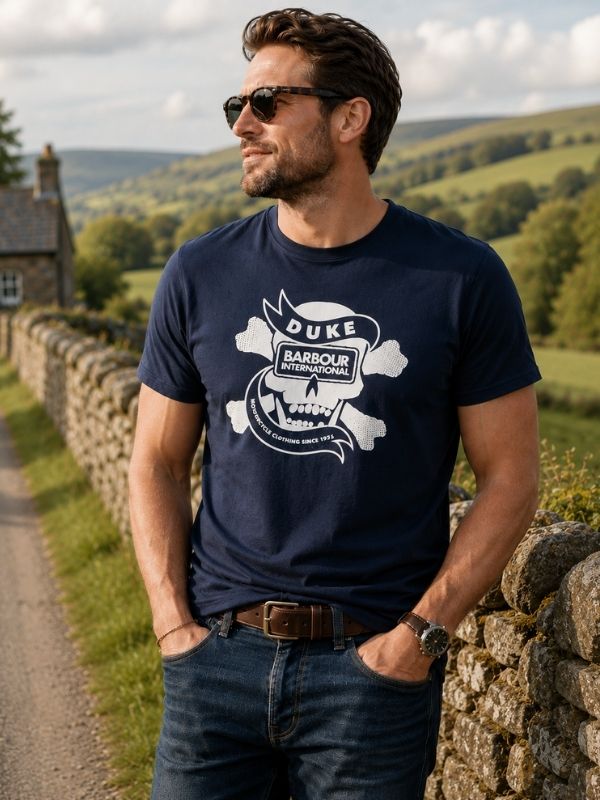 Barbour International Angle(Duke22) T-shirt Deep Navy Size L