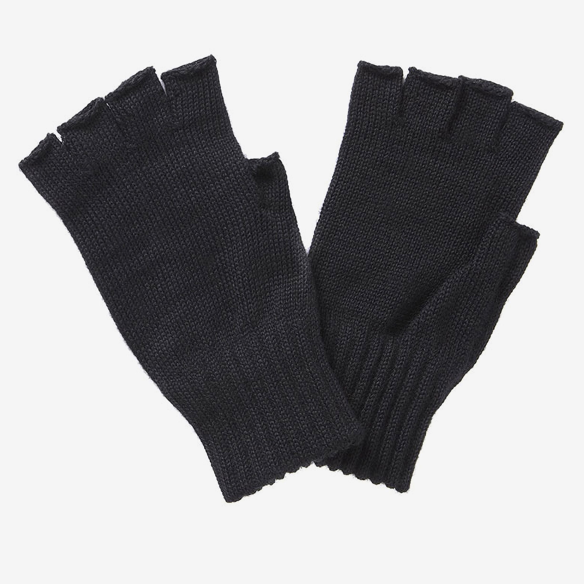 Barbour Fingerless Gloves Black Medium Gloves product image with Barbour