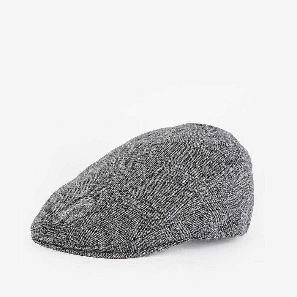 Barbour Cheviot Flat Cap Charcoal Check - Size S