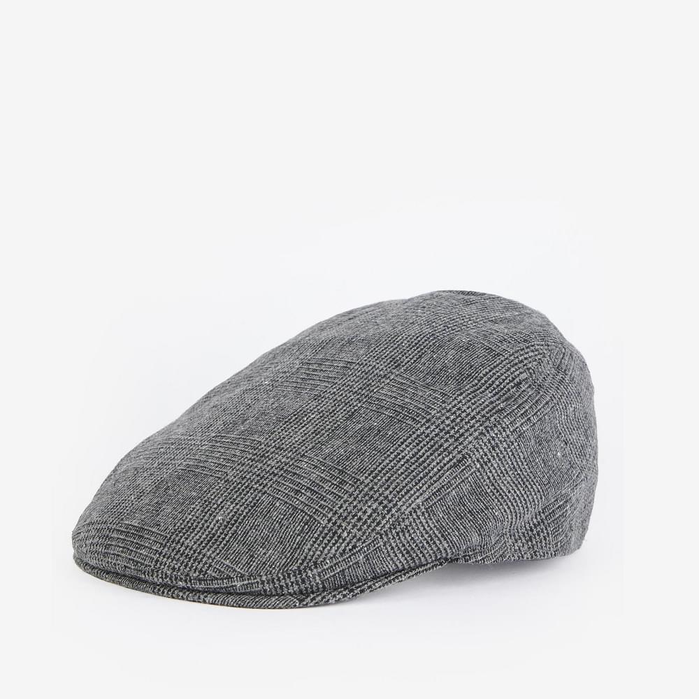 Barbour Cheviot Flat Cap Charcoal Check - Size S Flat Cap product image with Barbour