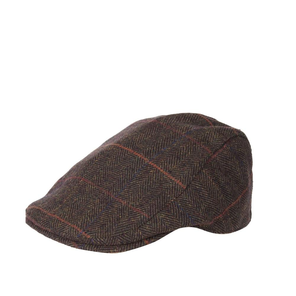 Barbour Cheviot Flat Cap Olive Herringbone Flat Cap product image with Barbour