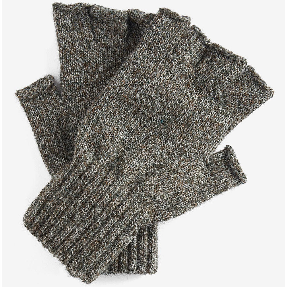 Barbour Fingerless Gloves Olive Green Small Gloves product image with Barbour