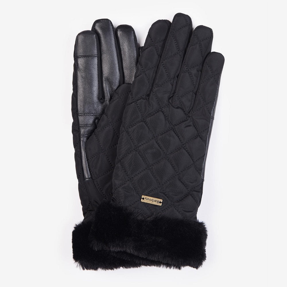 Barbour Norwood Quilted Gloves In Black Gloves product image with Barbour, Quilted