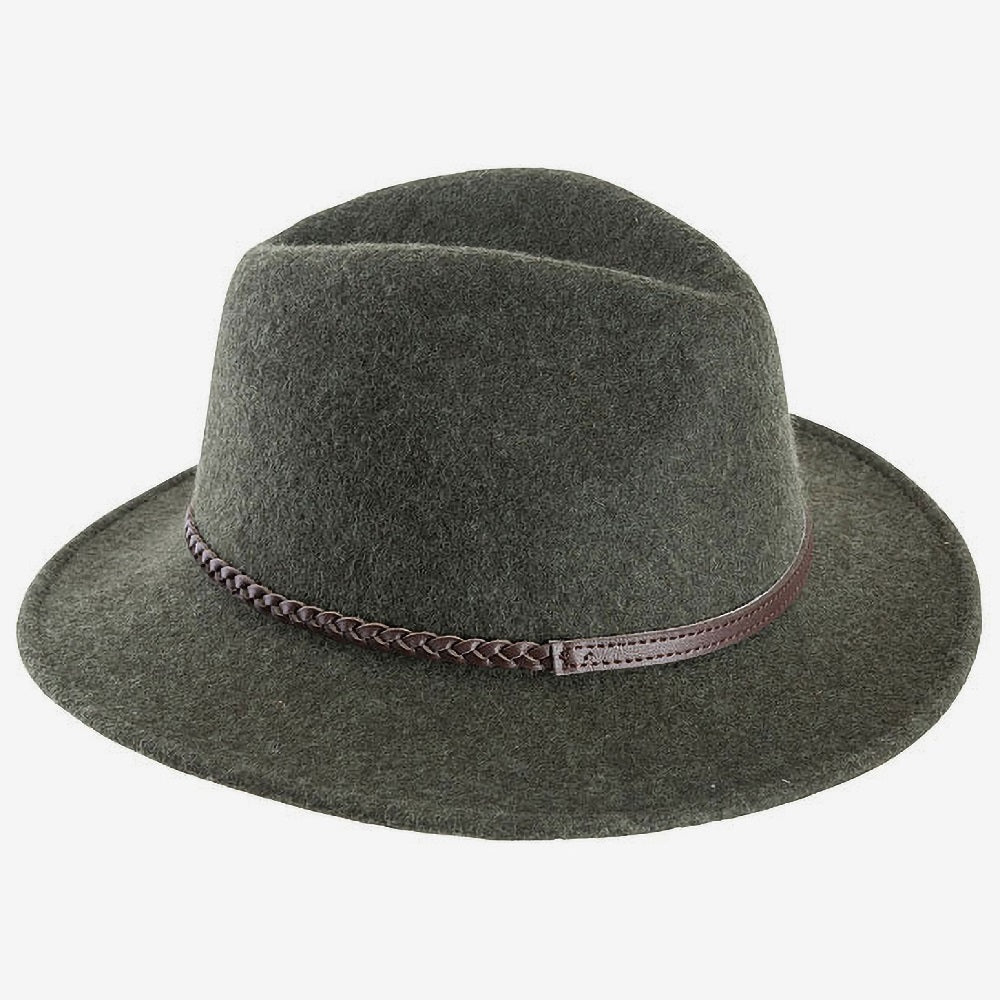Barbour Hut Tack Fedora In Olive Melange